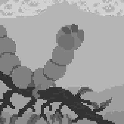 Curloon being pixelled, step by step