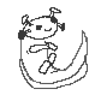 Orolotl being pixelled, step by step