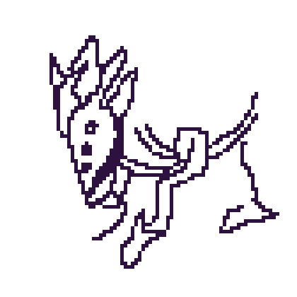 Samoroth being pixelled, step by step